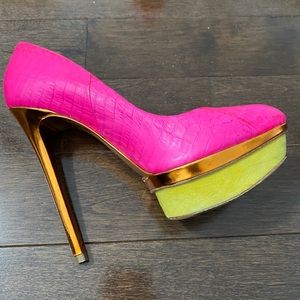 Brian Atwood hot pink pumps